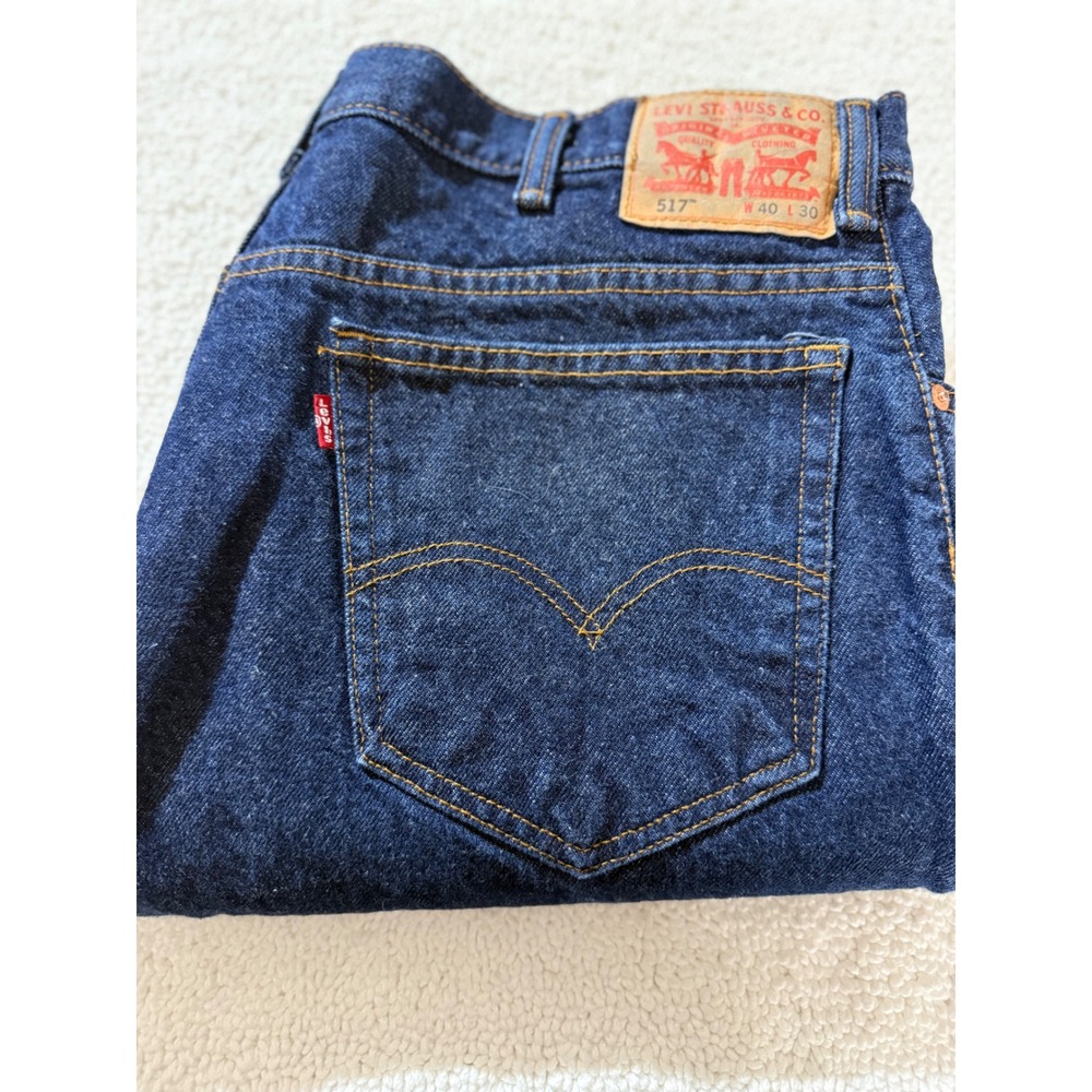 Levis 517 Mens Dark Wash Bootcut Denim Jeans Blue 40x30 100% Cotton